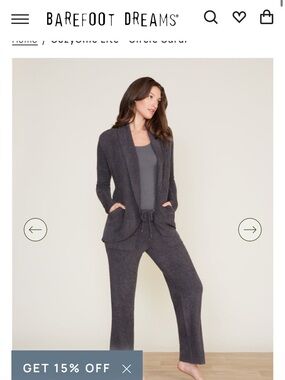 Barefoot Dreams Cozy Chic Lite Circle Cardi light Charcoal  XS/S